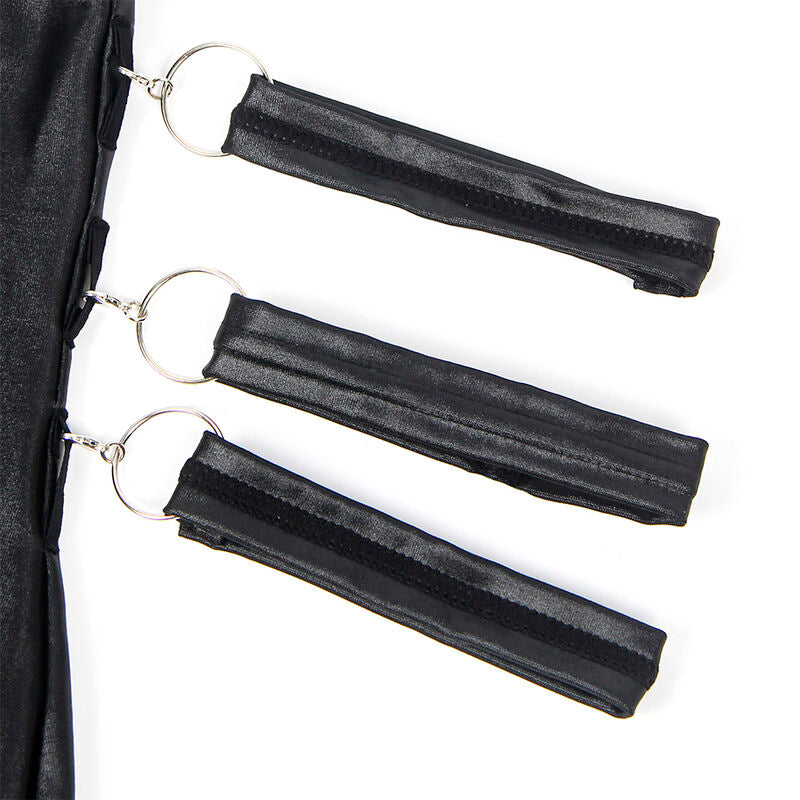 SUBBLIME - 954413 LEDEREN BONDAGE BODYSUIT ZWART L/XL
