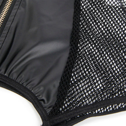 SUBBLIME - 954451 SEXY MESH KLEID LEDER SCHWARZ L/XL