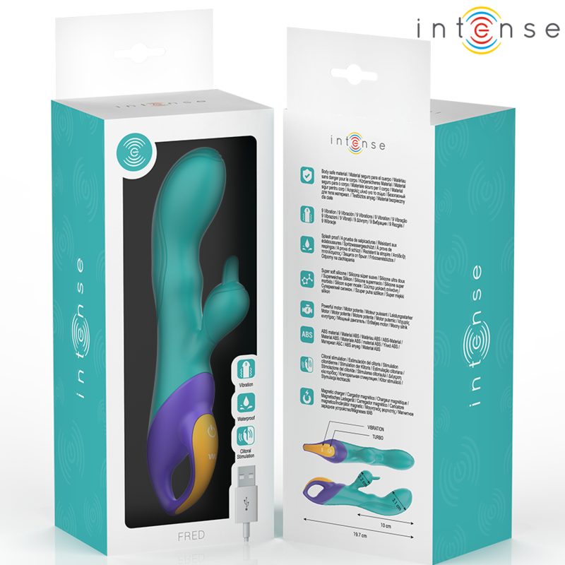 INTENSE - FRED RABBIT VIBRATOR BLAUW