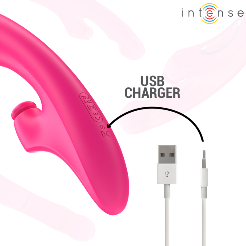 INTENSE - VIBRATEUR EMI 13,5 CM MULTIFONCTION 3 EN 1 10 VIBRATIONS ROSE