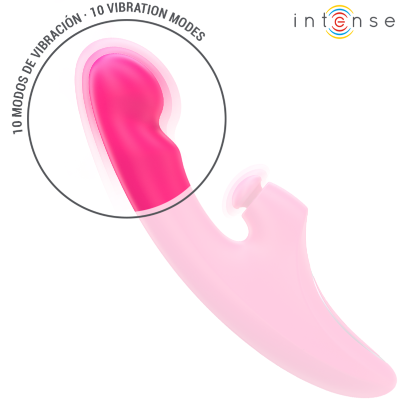 INTENSE - VIBRATEUR EMI 13,5 CM MULTIFONCTION 3 EN 1 10 VIBRATIONS ROSE