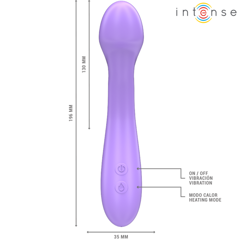 INTENSE - VIBRATEUR BECKY 19 CM CHAUFFANT 7 VIBRATIONS VIOLET
