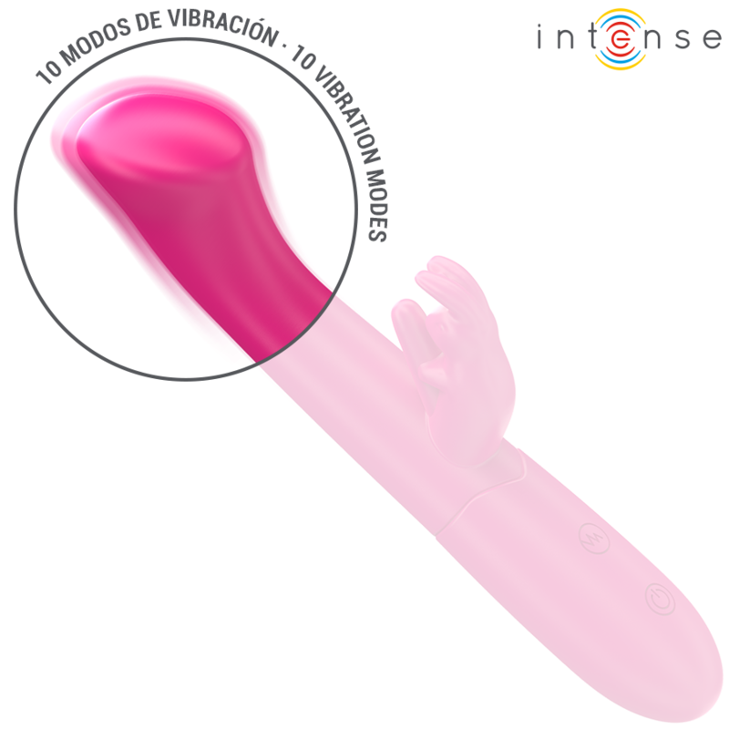 INTENSE - VIBRATEUR JULIETA RABBIT 18,6 CM 10 VIBRATIONS ROSE