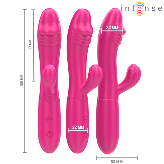 INTENSE - VIBRATEUR FLEXIBLE IVY 10 VIBRATIONS AVEC LANGUE STIMULANTE ROSE