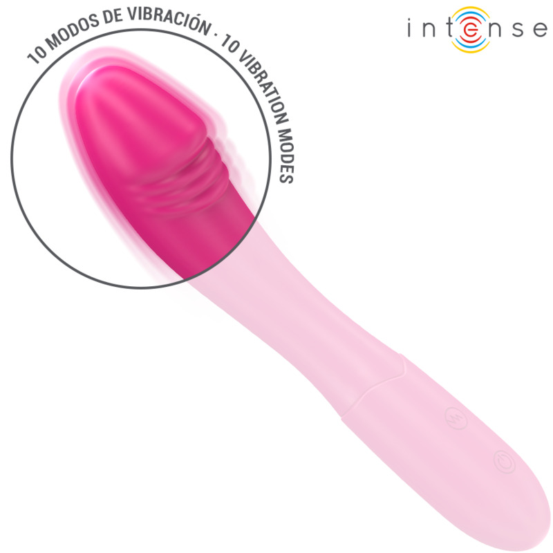 INTENSE - VIBRATEUR BELINDA 19 CM FLEXIBLE 10 VIBRATIONS ROSE