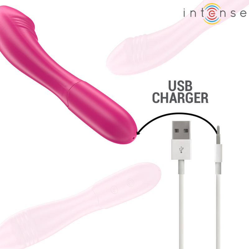 INTENSE - VIBRATEUR BELINDA 19 CM FLEXIBLE 10 VIBRATIONS ROSE