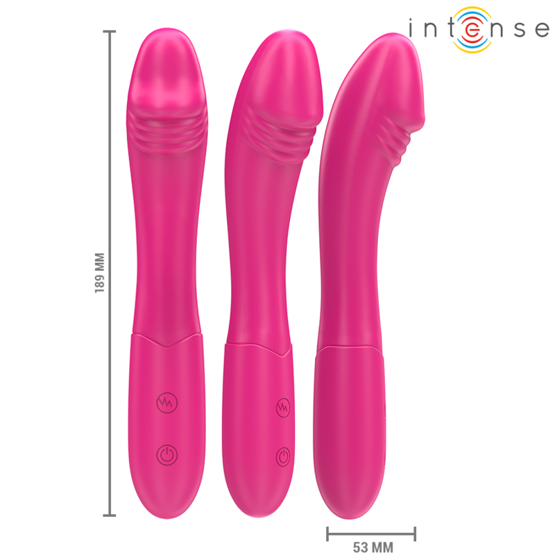 INTENSE - VIBRATEUR BELINDA 19 CM FLEXIBLE 10 VIBRATIONS ROSE