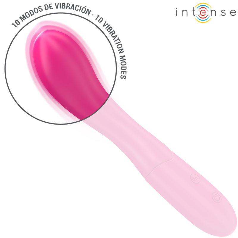 INTENSE - VIBRATEUR LISETTE 19 CM FLEXIBLE 10 VIBRATIONS ROSE