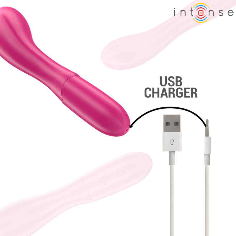 INTENSE - VIBRATEUR LISETTE 19 CM FLEXIBLE 10 VIBRATIONS ROSE