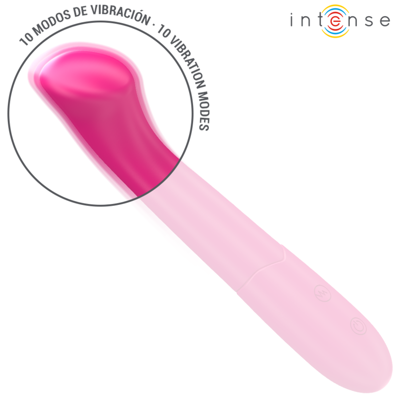 INTENSE - VIBRATEUR PATY 19 CM FLEXIBLE 10 VIBRATIONS MODÈLE 2 ROSE