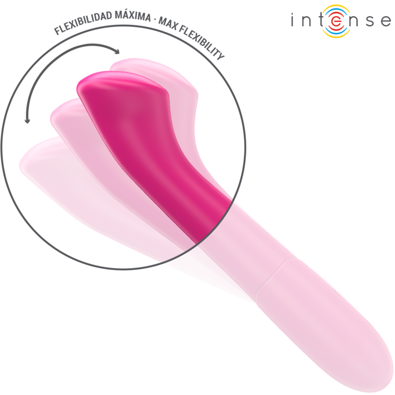 INTENSE - VIBRATEUR PATY 19 CM FLEXIBLE 10 VIBRATIONS MODÈLE 2 ROSE