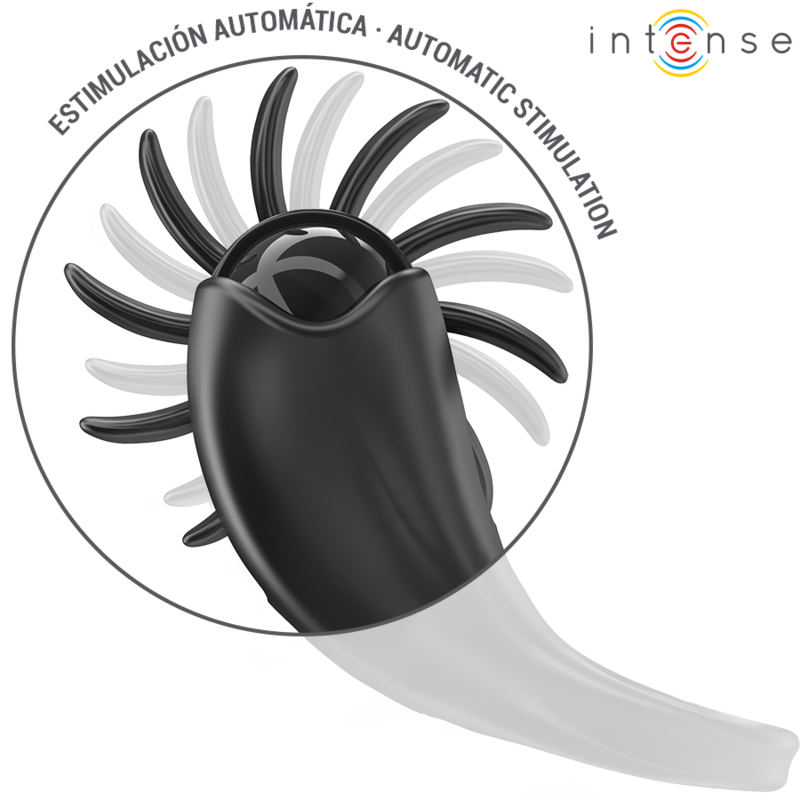 INTENSE - MABEL VIBRATION RING 10 VIBRATIONS AVEC STIMULATEUR DE CLITORIS NOIR