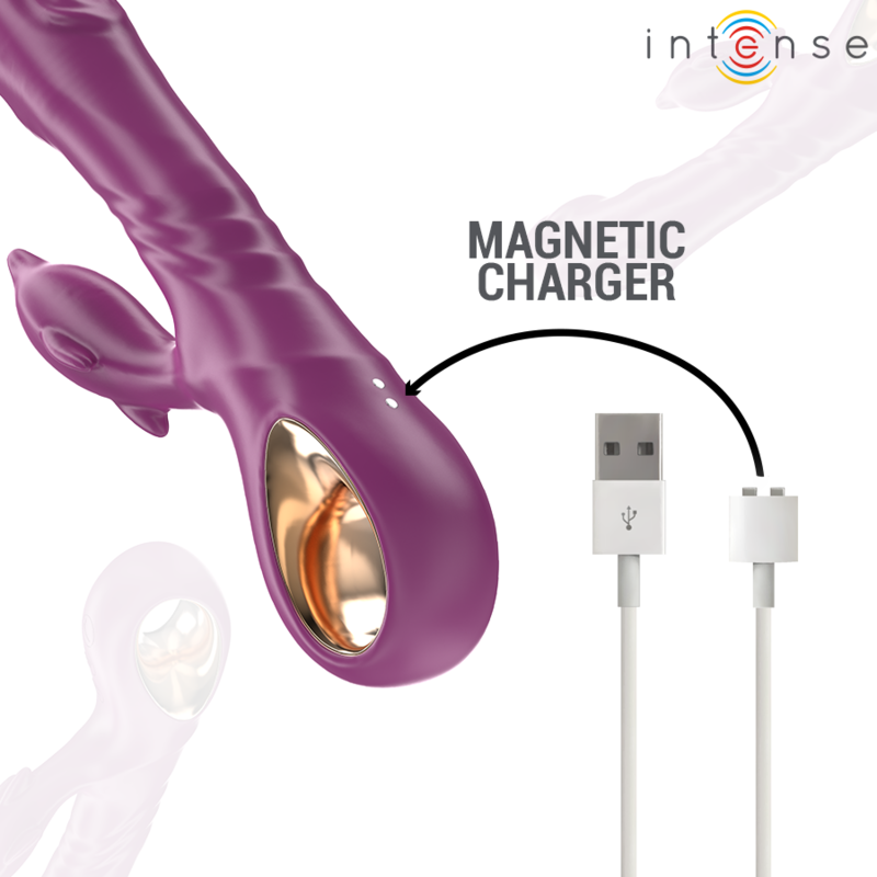 INTENSE - HALLE MULTIFUNCTIONAL VIBRATOR WITH DOLPHIN-STIMULATING TONGUE PURPLE