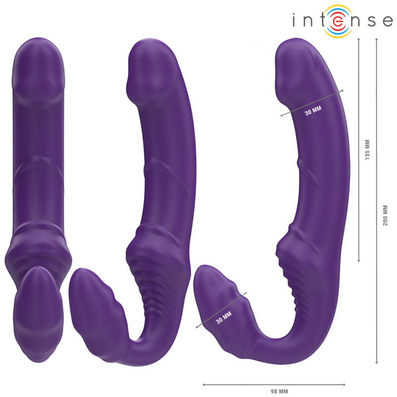 INTENSE - JILL DUBBELE VIBRATOR 20 CM PAARSE AFSTANDSBEDIENING
