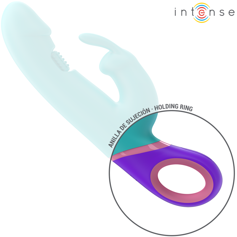 INTENSE - MONICA RABBIT VIBRATOR MET ROTERENDE G-SPOT STIMULATOR BLAUW