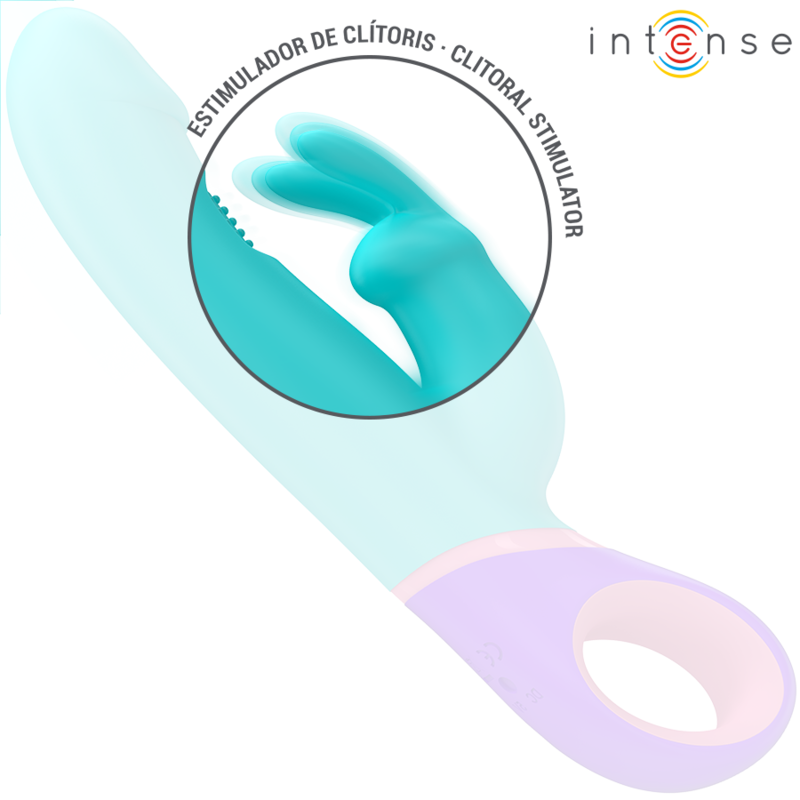 INTENSE - MONICA RABBIT VIBRATOR MET ROTERENDE G-SPOT STIMULATOR BLAUW
