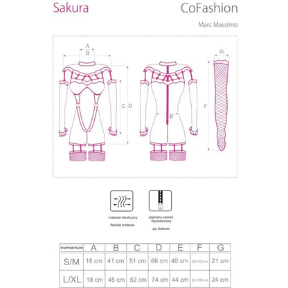 LIVCO CORSETTI FASHION - SAKURA CF 90357 JUMPSUIT + LANGE HANDSCHUHE + STRUMPFGÜRTEL SCHWARZ S/M