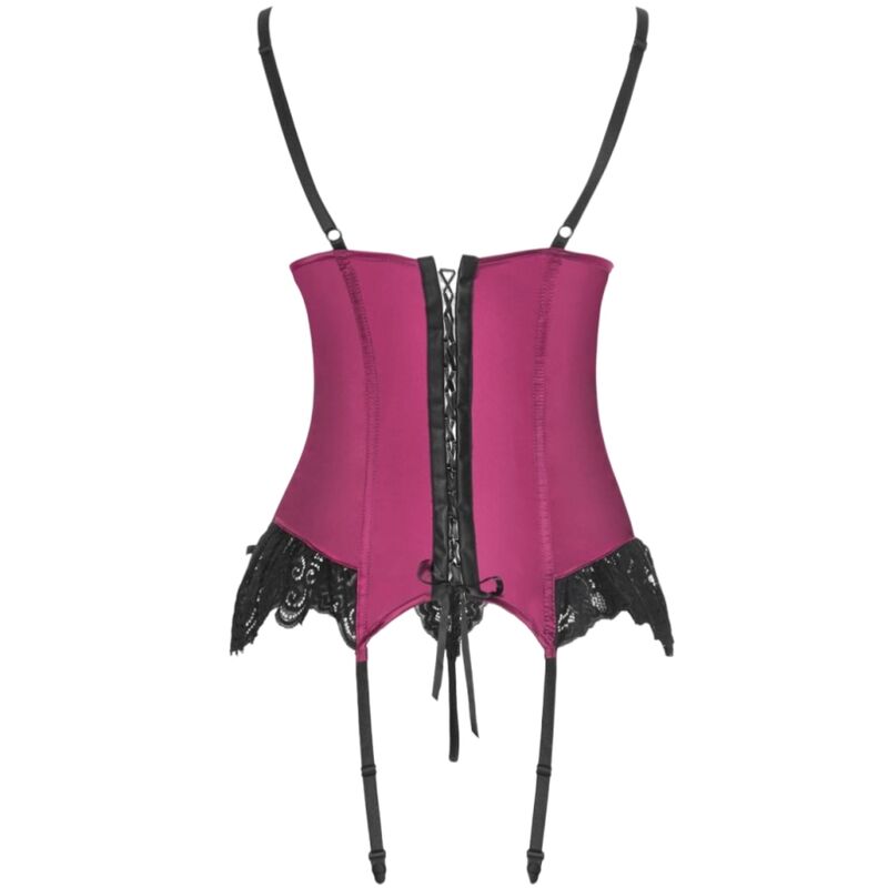 LIVCO CORSETTI FASHION - AGRAFENA CF 90436 KORSET + THONG BOURGONDIË S/M