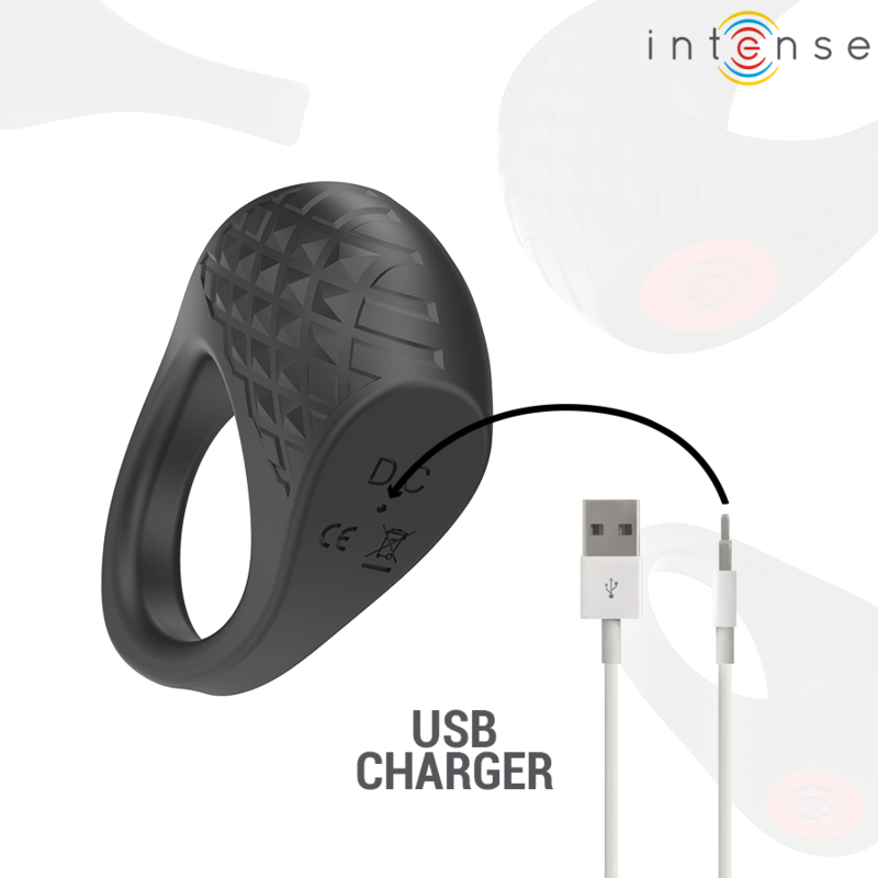 INTENSE - KLOVER VIBRATOR PENISRING 10 VIBRATIES ZWART