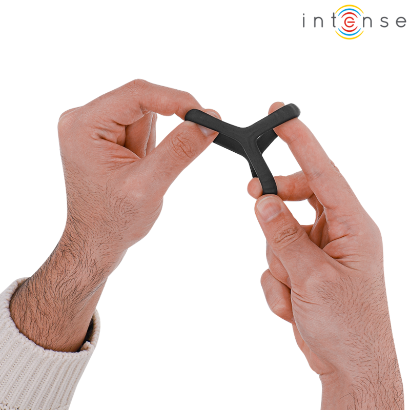 INTENSE - ANNEAU PÉNIS DOUBLE SILICONE CARSON NOIR MODÈLE 4