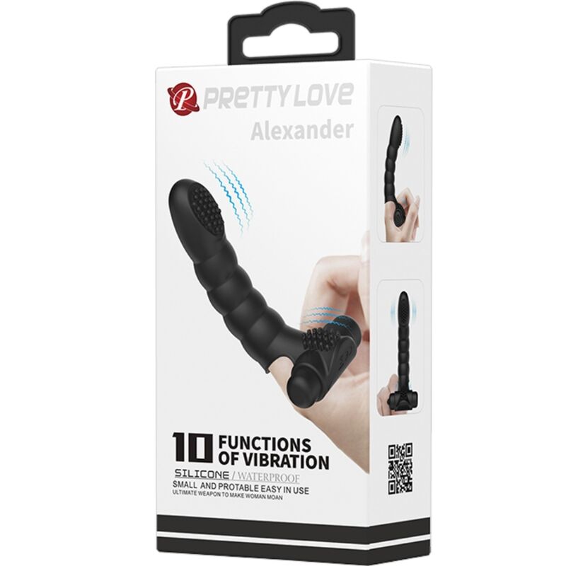 PRETTY LOVE - VIBRATEUR ALEXANDER FINGER 10 VIBRATIONS NOIR
