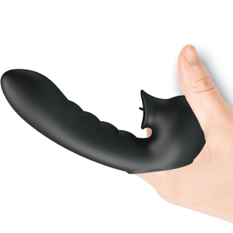 PRETTY LOVE - HOBGOBLIN VIBRERENDE VINGER SLEEVES 12 VIBRATIES + CLITORIS STIMULATOR ZWART