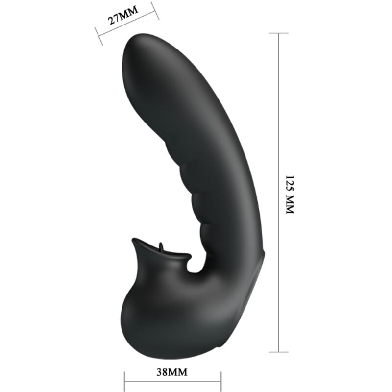 PRETTY LOVE - HOBGOBLIN VIBRERENDE VINGER SLEEVES 12 VIBRATIES + CLITORIS STIMULATOR ZWART