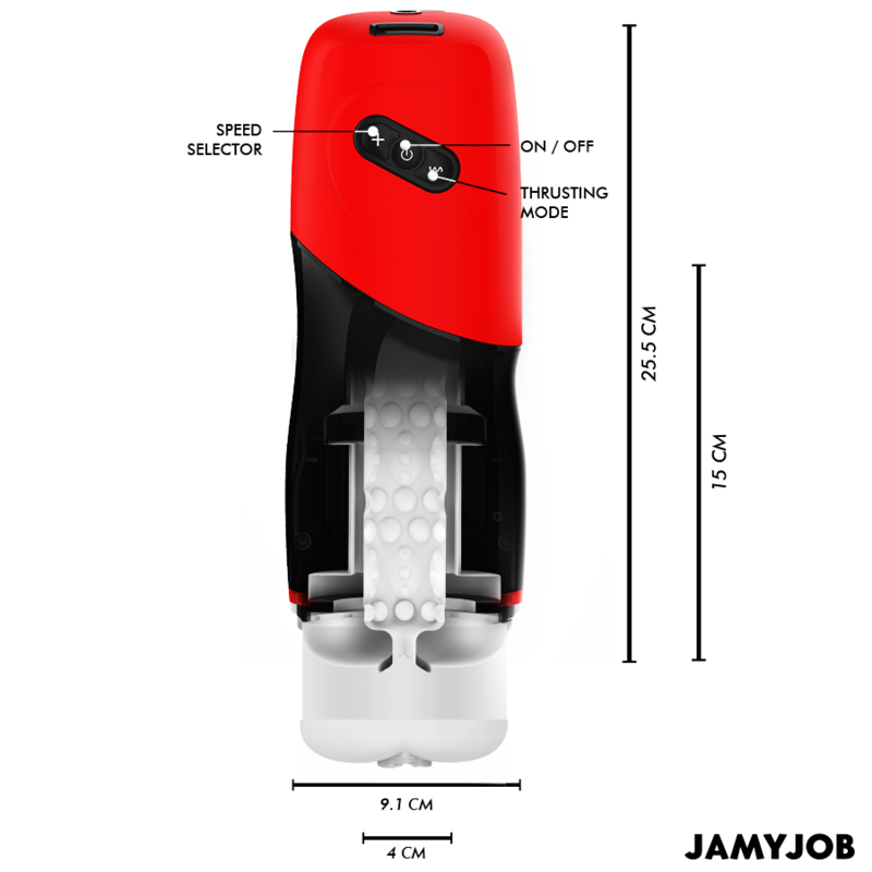 JAMYJOB - MASTURBATEUR VAGIN AUTOMATIQUE XPEED, 5 MODES DE GORGE ET EFFET SONORE