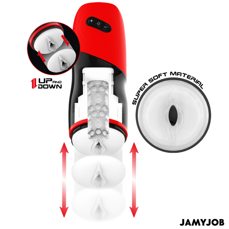 JAMYJOB - MASTURBATEUR VAGIN AUTOMATIQUE XPEED, 5 MODES DE GORGE ET EFFET SONORE