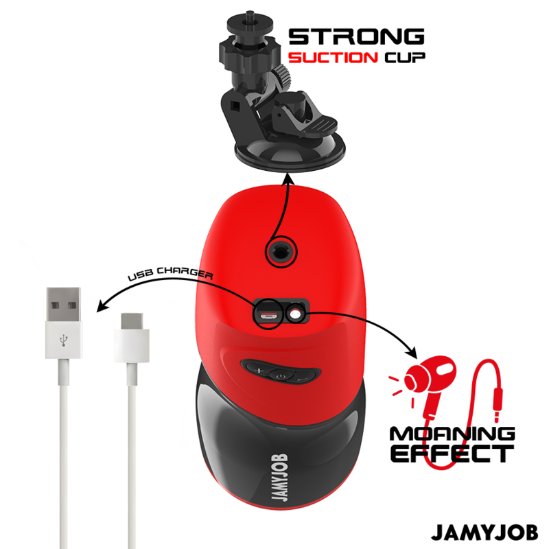 JAMYJOB - MASTURBATEUR VAGIN AUTOMATIQUE XPEED, 5 MODES DE GORGE ET EFFET SONORE