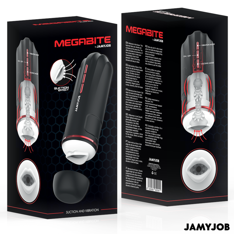 JAMYJOB - MASTURBATEUR BUCCAL AUTOMATIQUE MEGABITE 5 MODES ONDES STIMULANTES ET VIBRATIONS