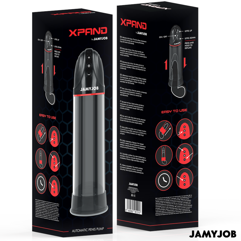 JAMYJOB - POMPE AUTOMATIQUE XPAND 3 NIVEAUX D'ONDES STIMULANTES GRIS