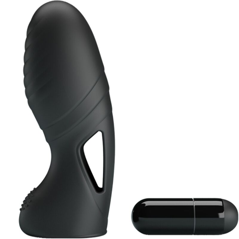 PRETTY LOVE - ALAN VIBRATEUR DE DOIGT EN SILICONE NOIR