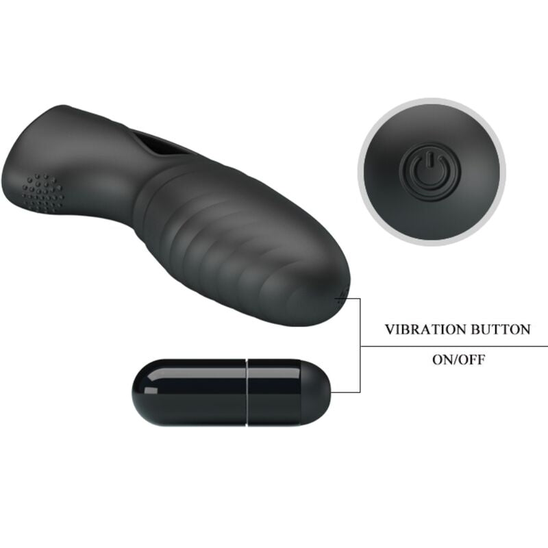 PRETTY LOVE - ALAN VIBRATEUR DE DOIGT EN SILICONE NOIR