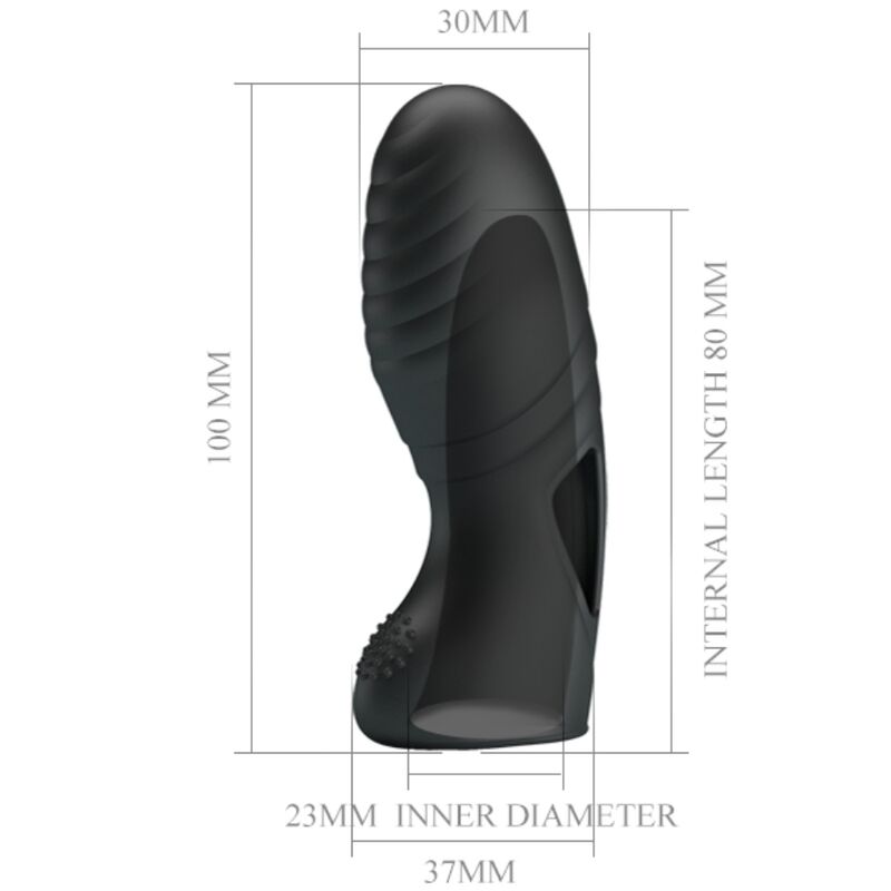 PRETTY LOVE - ALAN SILICONEN VINGERVIBRATOR ZWART