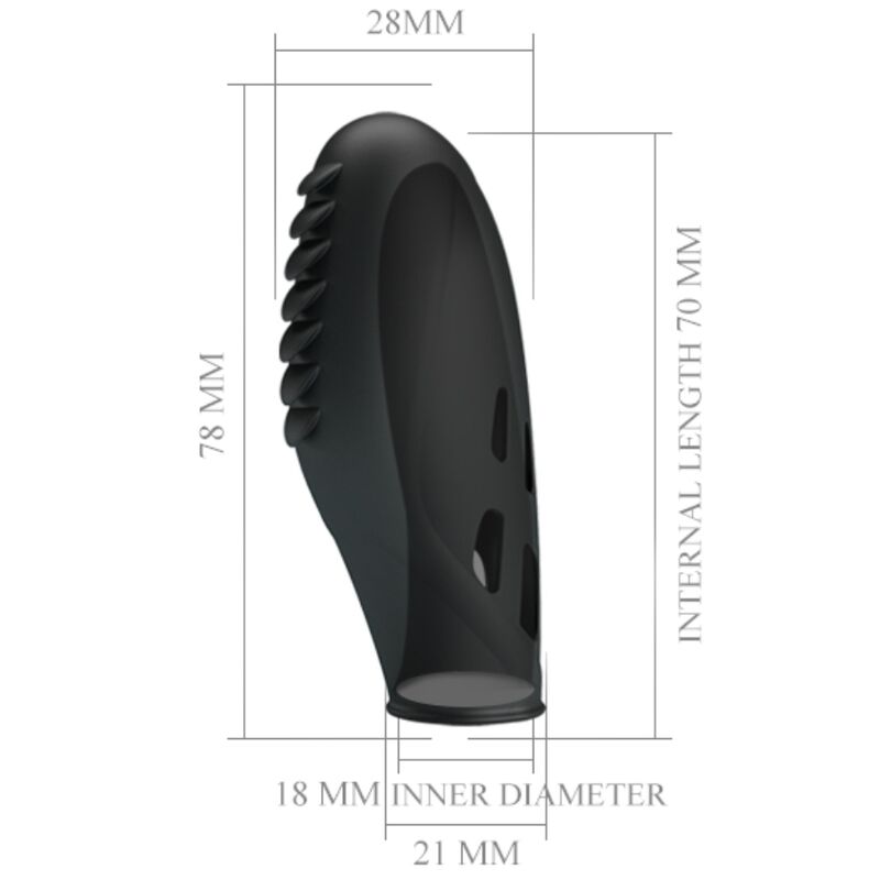 PRETTY LOVE - GILO SILICONEN VINGERVIBRATOR ZWART
