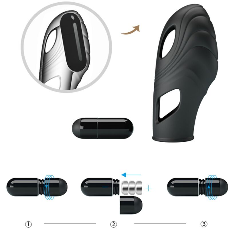 PRETTY LOVE - LICH SILICONE VINGERVIBRATOR ZWART