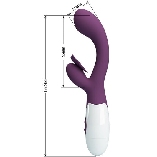 PRETTY LOVE - VIBRATEUR LAPIN BUTTERFLY KISS ET STIMULATEUR DE POINT G VIOLET