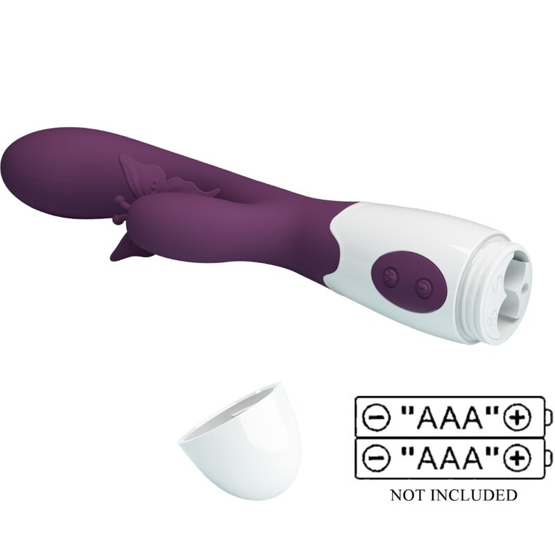 PRETTY LOVE - VIBRATEUR LAPIN BUTTERFLY KISS ET STIMULATEUR DE POINT G VIOLET