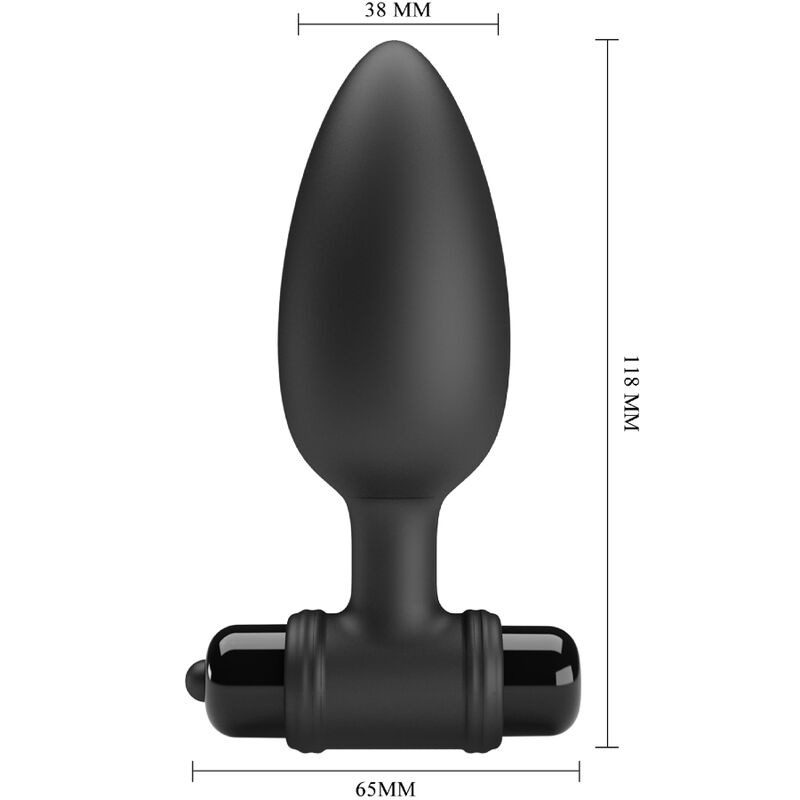 PRETTY LOVE - VIBRA BUTT PLUG 2 ANAL PLUG 10 VIBRATIONS NOIR