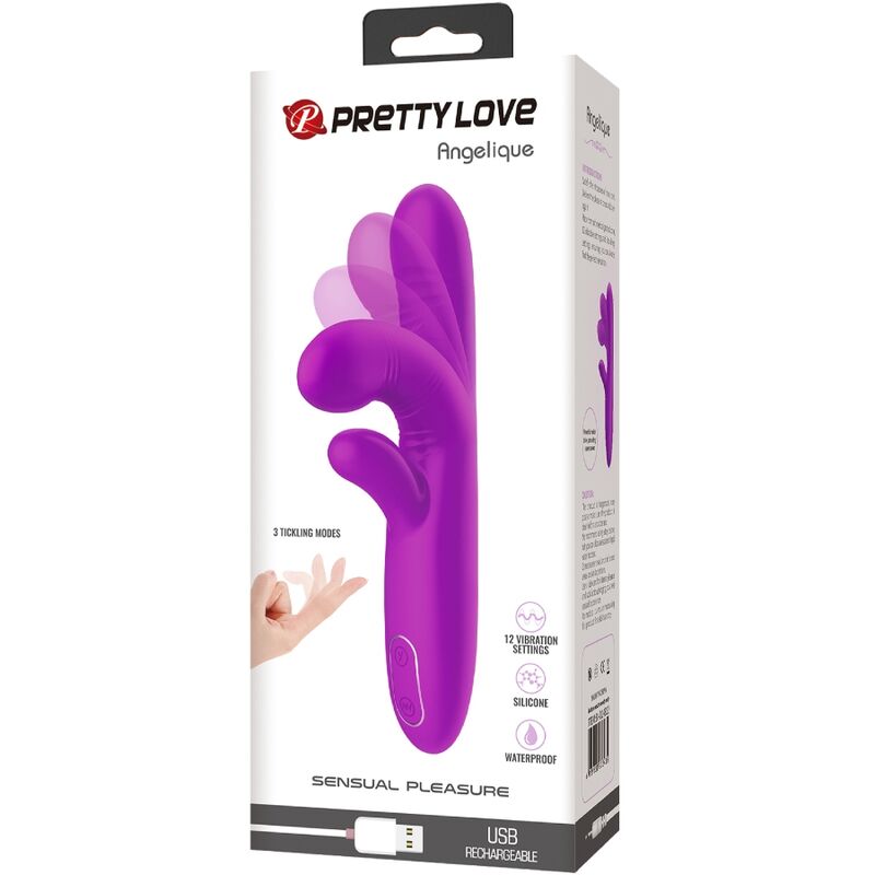 PRETTY LOVE - ANGELIQUE VIBRATEUR MULTIFONCTIONNEL + STIMULATEUR DE CLITORIS VIOLET