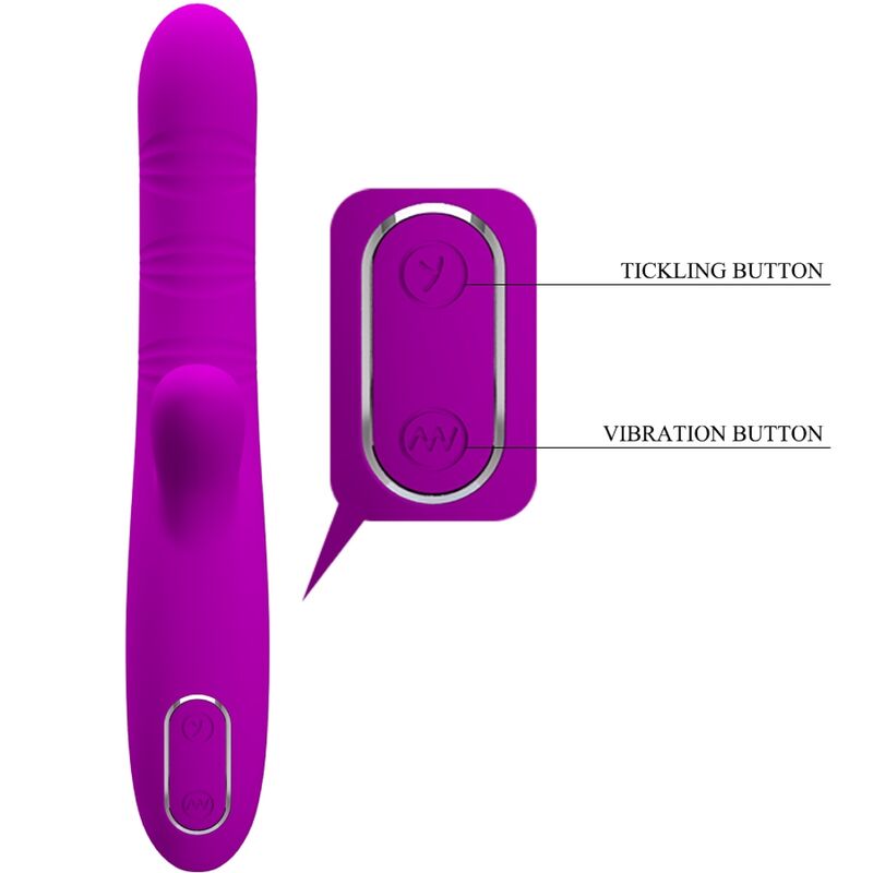 PRETTY LOVE - ANGELIQUE VIBRATEUR MULTIFONCTIONNEL + STIMULATEUR DE CLITORIS VIOLET