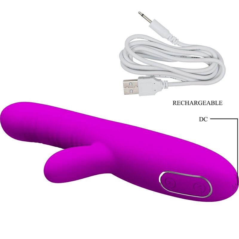 PRETTY LOVE - ANGELIQUE VIBRATEUR MULTIFONCTIONNEL + STIMULATEUR DE CLITORIS VIOLET