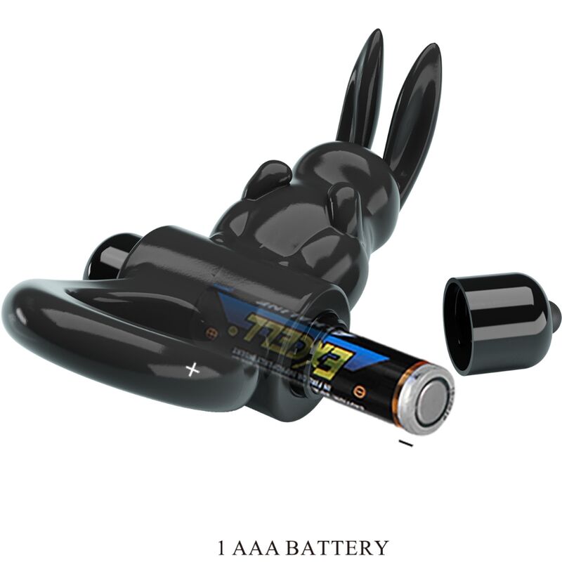 PRETTY LOVE - ANNEAU VIBRATEUR LAPIN EXCITANT 10 VIBRATIONS NOIR