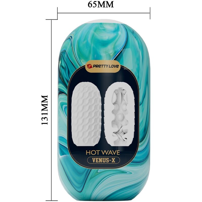 PRETTY LOVE - MASTURBATEUR HOMME HOT WAVE EN SILICONE, BLANC