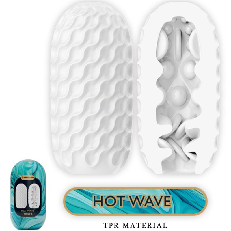 PRETTY LOVE - MASTURBATEUR HOMME HOT WAVE EN SILICONE, BLANC