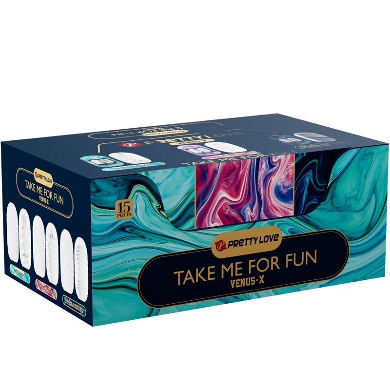 PRETTY LOVE - VENUS X 15 MASTURBATEURS HOMMES EN SILICONE, BLANC