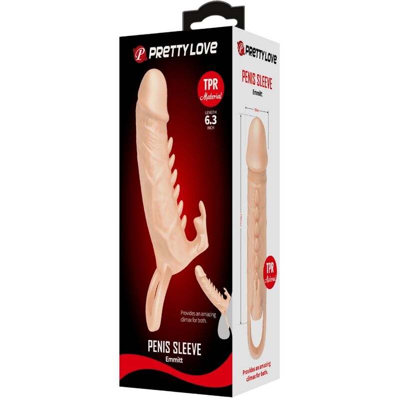 PRETTY LOVE - MANCHONS POUR PÉNIS EMMIT + STIMULATEUR DE CLITORIS FLESH