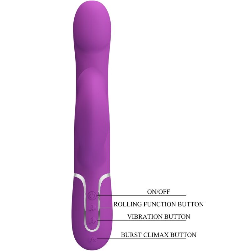PRETTY LOVE - VIBRATEUR ET STIMULATEUR MULTIFONCTIONNEL 4 EN 1 VIOLET