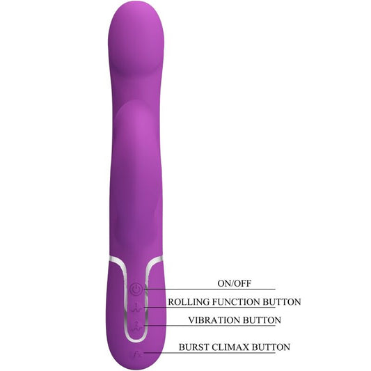 PRETTY LOVE - VIBRATEUR ET STIMULATEUR MULTIFONCTIONNEL 4 EN 1 VIOLET